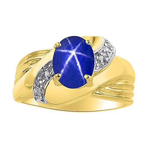 Bague saphir bleu et strass scintillants sur finition dorée