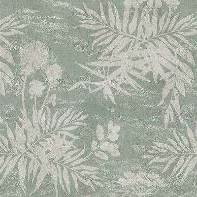 Naphite Floral Peel and Stick Wallpaper Vintage Leaf Botanical Dark Green Contact Paper for Cabinets Drawers Boho Self Adhesive Removable Wallpaper for Bedroom Waterproof Shelf Liner 17.3inW 197inL