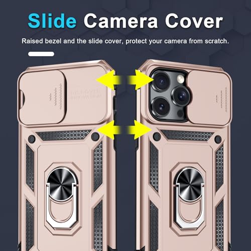 Coque iPhone 14 Pro antichoc intégrale avec béquille or rose - 3