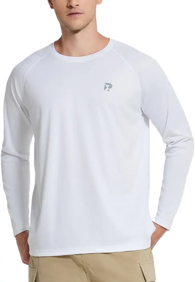 Camiseta masculina de proteção solar FPS 50+ UV SPF manga longa Rash Guard Pesca Caminhada Corrida Leve