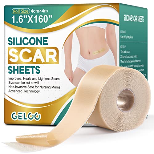 Geloo Silicone Scar Sheets (Roll-4M) - Professional Silicone Scar Tapes - Reusable Scar Removal Silicone Gel Strips For C-Section, Keloid, Surgery, Acne, Burn Etc #TOP15
