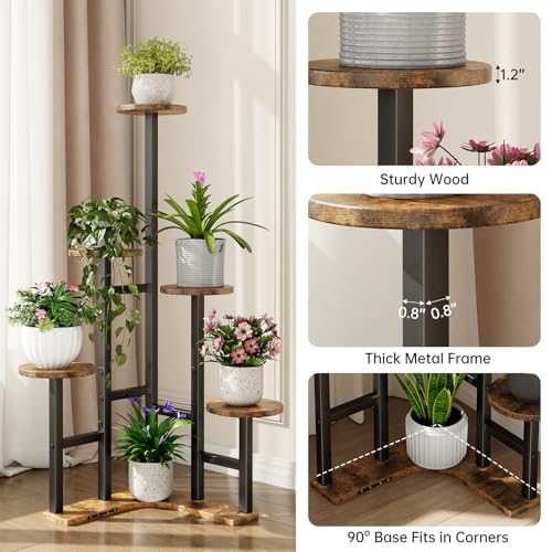 Image of Yzosvki Corner Plant Stand Indoor 6 Tiered Corner Plant Shelf