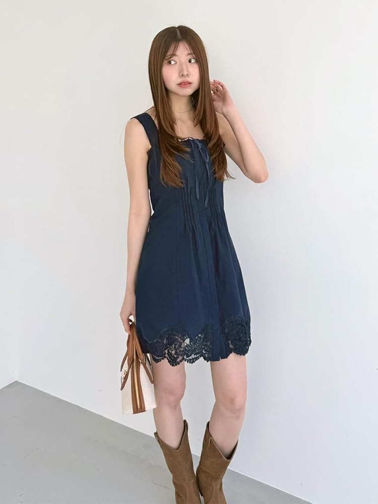 Amazon.co.jp: [スナイデル] レーストリムコットンミニワンピ