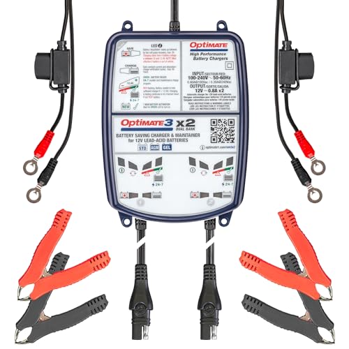 Optimate 3 Dual Bank, TM-451, 7-Step 2x12V 0.8A Sealed Battery Saving Charger & maintainer