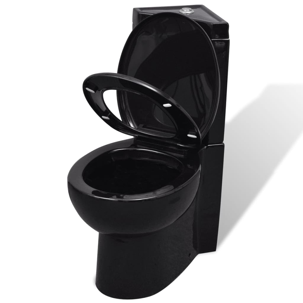Plumbing-WC - Inodoro esquinero de cerámica para baño, color negro