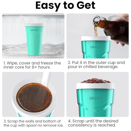 UKKISO Slushie Maker Cup Slush und Shake Maker mit Deckel, DIY Slushie Becher mit Gefrierkern für schnell gefrorene hausgemachte Einzelportion Slushies, Frucht-Smoothies und Milchshakes in Minuten, – Bild 3