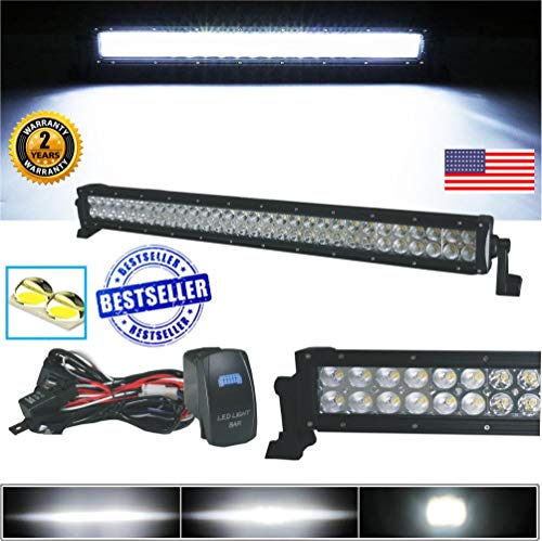 No.1 30 Inch LED Light Bar Arsenal New Design Flood/Spot Combo Beam CREE 3w LED's 180w 18,000 Lumen Off Road Polaris RZR XP1000 X4 UTV Trucks Raptor Can Am X3 FREE LED Light Rocker Switch Kit