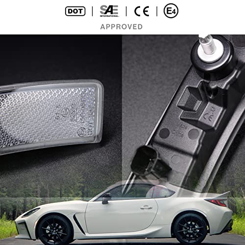 Nslumo Led Side Marker Lights Replacement For 2022 2023 Su'baru Brz Zd8 2022-Up To'yota Gr86 Zn8 Jdm Oem Amber Led Front Bumper Side Marker Reflector Signal Light Kit Clear Lens Sidemarkers #TOP3