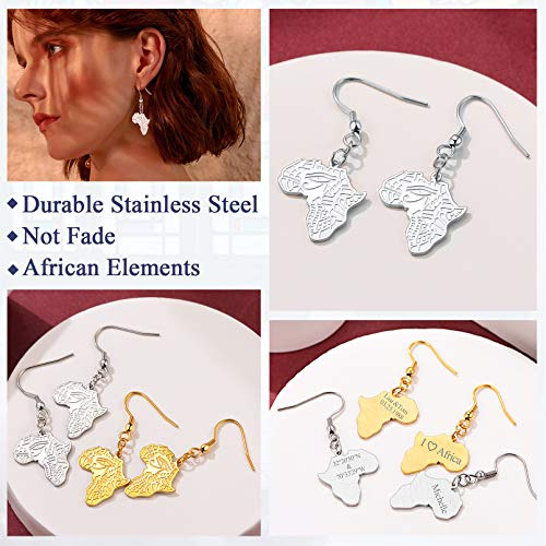 Ethnic Statement Drop Earrings Women Stainless Steel Eye Of Horus African Map Dangling Earrings For Teen Girls Nickel Free Pins #TOP2