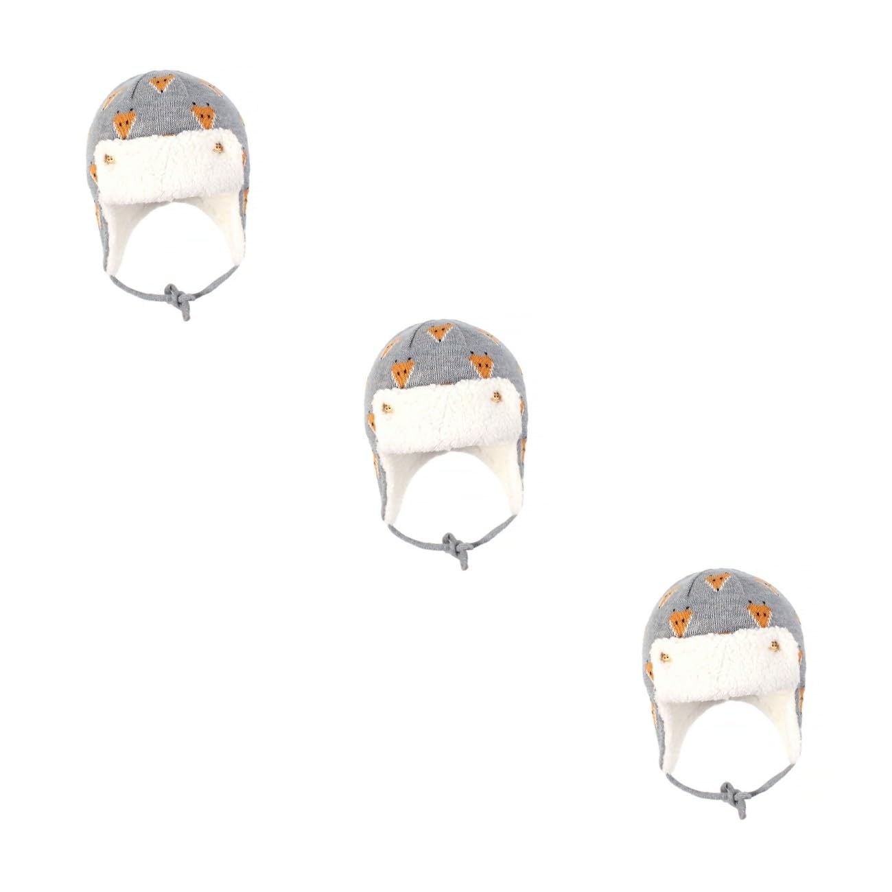 BESTYASH Gorro De Esquiar Sombreros De Niño Gorro Caliente Sombreros De Chicas Cálido con Motivo De Gorra De Invierno para Niños Sombrero De Trampero para Niños Algodón Grey