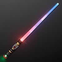 Vista 3 de FlashingBlinkyLights Sable de luz expandible multicolor con sonido activado por movimiento y efectos de luz