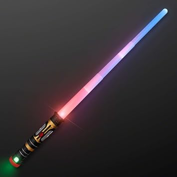 FlashingBlinkyLights Multicolor Expandable Light Up Saber with Motion Activated Sound & Light Effects