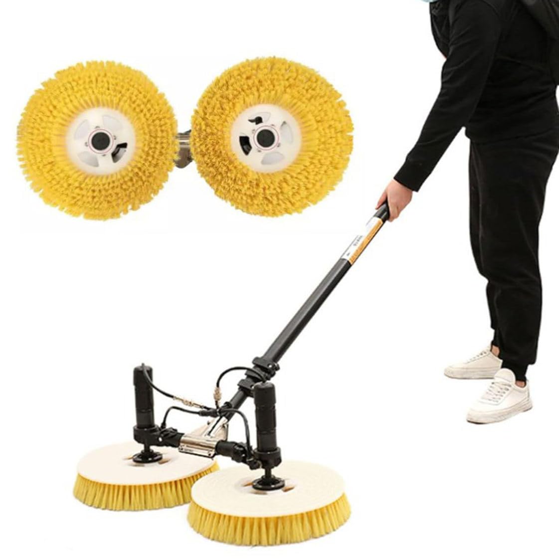 Generico Robot telescopico per la Pulizia di Pannelli solari, pulitore Automatico a Doppia Testa con Asta Estensibile per Una Manutenzione e Una brillantezza efficienti dei Pannelli solari.