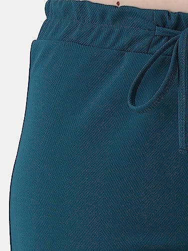 Image of POPWINGS Casual Solid Trousers for Women || Straigh Leg Plain Women Trousers for Summer || Pull On Trousers for Women || Regular Fit Trousers for Women