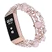 Produktbild Qianyou Kompatibel mit Fitbit Charge 3 Armband Perlen, für Fitbit Charge 4 Crystal Pearl Elastic Stretch Ersatzarmband Wechselarmband Kompatibel mit Fitbit Charge 3/4 Frauen Mädchen,Rosa (5,5''-7,9'')