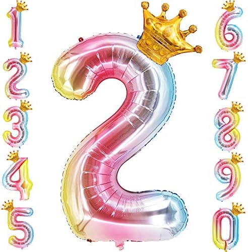 onehous Rainbow Jelly Number 1 Balloons, 40 Inch Large Gradient Foil Number 1 Balloons, Colorful Digit 1 Helium Balloons, for Boys Girls Birthday Party Celebration Anniversary Events Decorations