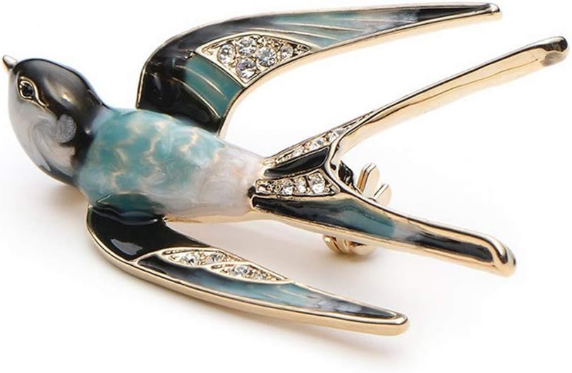 Premium Lovely Crystal Swallow Animal Brooch Bird Lapel Pin Badge Women Jewelry