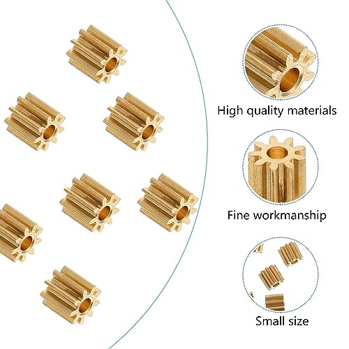 Scicalife 20 Pcs Small Copper Gear 2 Mm 9 Tooth Aircraft Parts Toy Model Spindle Pinion Shaft Hole Mechanical Gear #TOP2