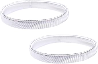 Holibanna Elastic Shirt Sleeve Holders 2-Pack White Metal Spring Armband Garters Adjustable Bracelets for Men and Women Keep Long Sleeves Neat and Secure