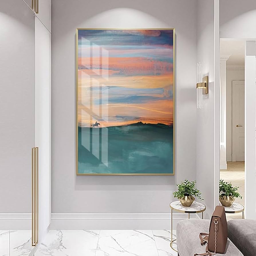 純正な手描きの油絵アメリカの抽象的な装飾画玄関通路の壁画