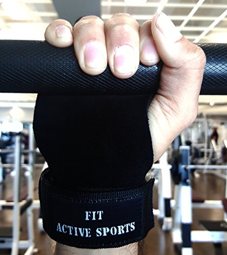 Fit Active Sports Gymnastics Grips 3 Hole Weight Lifting Gloves. Use for Workout, Wods, Cross Training, Weightlifting, Gym, Crossfit. Suits Women (Black, Small)