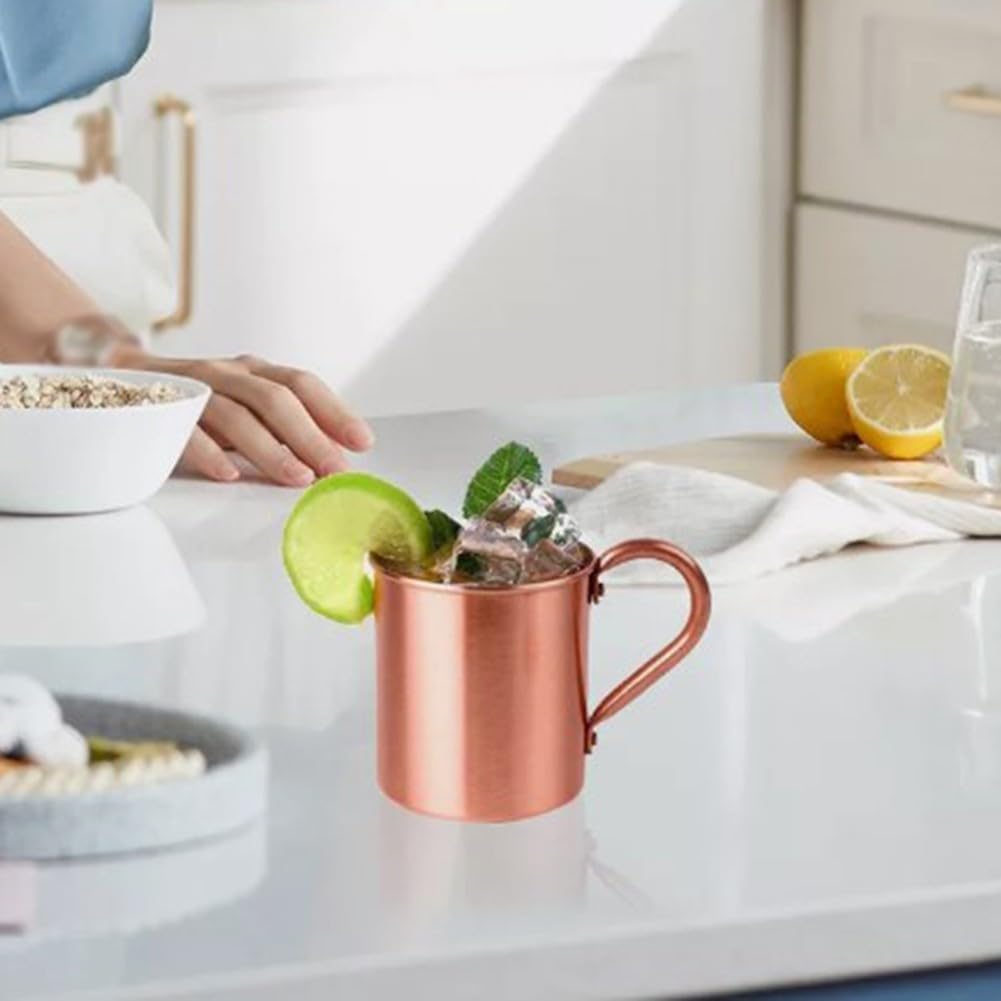 Tazza in rame puro, capacità 450 ml, per campeggio e bevande all'aperto