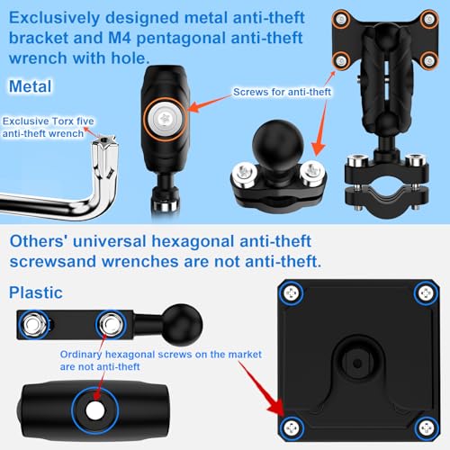 Image of 6.25 inch Motorcycle CarPlay Navigation HD Touch Screen, Wireless CarPlay & Android Auto, IP67 Waterproof GPS Display, BT, 3 Mounting Options, Universal 1 inch Ball Mount, Metal Anti-Theft Bracket