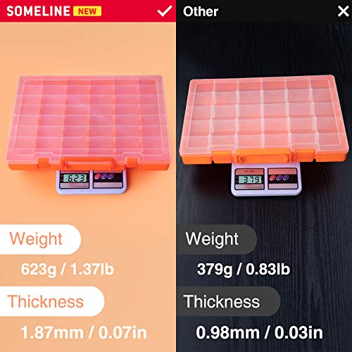 SOMELINE Sortimentsbox Sortierboxen Werkzeugkiste Tragbare Sortimentskästen mit Einstellbar fester Fachaufteilung für… – Bild 6