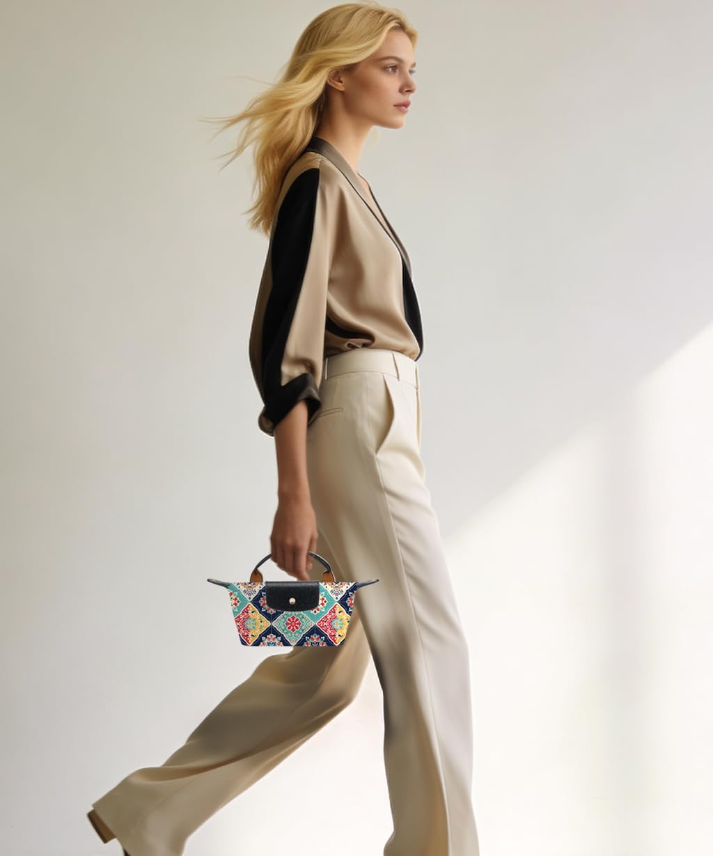 Medium Foldable Tote Bag with Zipper for Women, Fashion Canvas Bag - Image 2