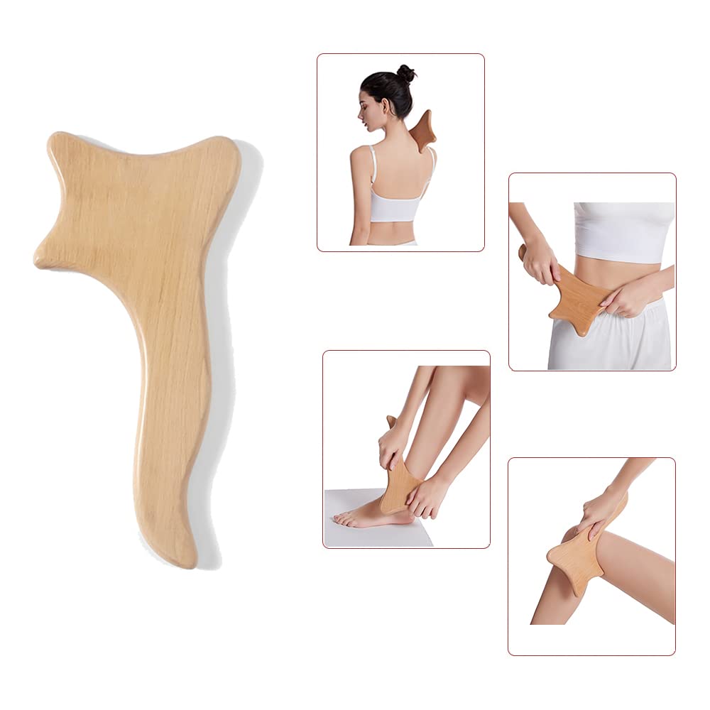 Outils de massage de thérapie du bois, kit de 5 pièces Maderoterapia, masseurs manuels multifonctions en bois pour sculpter le corps soulager la douleur musculaire drainage lymphatique anti-cellulite