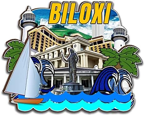 Biloxi Mississippi USA Magnet Fridge Magnet Wooden 3D Landmarks Travel Collectible Souvenirs Decoration Handmade image 5