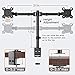Perlegear Dual Monitor Desk Mount with Height Adjustable Articulating Arms Stand Heavy Duty Clamp and Grommet Base Fits Two 17-32 Inch Flat Curved Screens, Max VESA 100x100mm Holds up to 26 lbs