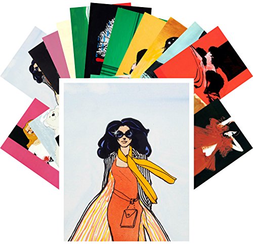 Carte Postale 24pcs Fashion Girls de René Gruau : illustrations vintage chic pour décoration