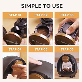 RECAFIMIL Mini macchina da caffè a porzione singola per caffè macinato, macchina da caffè a tazza singola con serbatoio dell'acqua rimovibile da 240 ml, macchina da caffè americano (nero)