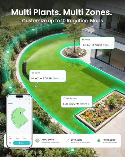 Image of Aiper IrriSense 2 Lawn Sprinkler, Smart Irrigation System, Multi-Zone Plant-Specific Watering, Smart Scheduling, Weather-Adaptive Irrigation with Rain Sensor, for Lawns up to 4,800 sq.ft.-Rainbow