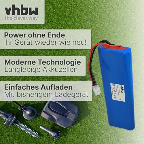 vhbw Akku kompatibel mit Husqvarna Automower 210C, 210AC, 220AC, 230ACX, 260ACX, G2 2004-2006, SH, Solar Hybrid Mähroboter (3000mAh, 18V, NiMH) – Bild 4