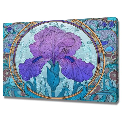 Mural en toile de fleur violette pour salon et chambre moderne ZAMAEIU Millan