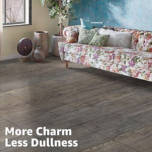 Image of Art3d 30-Pack Peel and Stick Floor Tiles (30 Sq.Ft), Dark Brown Oak
