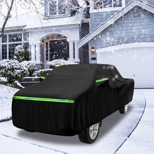 Image of Waterproof Truck Cover Replace for Ford F-Series,Chevy Silverado, Dodge Ram,GMC Sierra CrewCab 6.5 ft, 6 Layers Heavy Duty All Weather Truck Cover with Door Zipper for Snow Rain Dust Protection