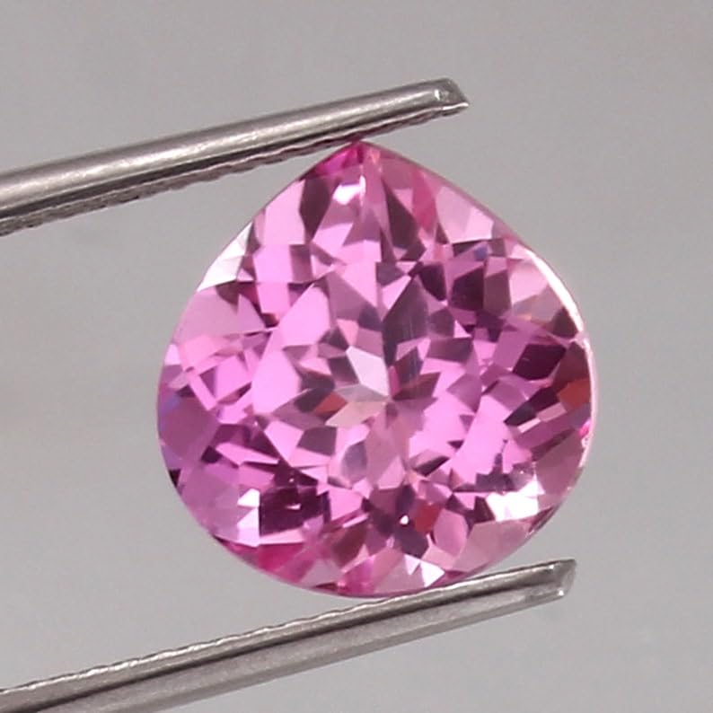 Saphir rose Ceylan facetté 10.6mm pour la création de bijoux DIY - 2