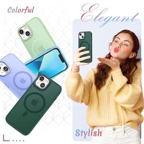 Image of for iPhone 14 Case, iPhone 13 Case, Matte Magnetic Case, Dark Green