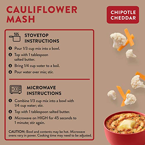 HighKey Snacks Low Carb Keto Food High Protein Cauliflower Mash - Instant Rice or Potatoes Substitute - No Added Sugar, Gluten Free, Savory Products - Diabetic & Healthy Diet Foods - Chipotle - Thumbnail 7
