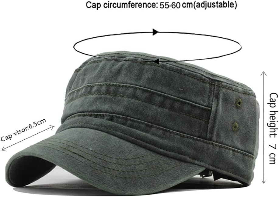 Military Cap Vintage Washed Denim Army Caps Cotton Flat Top Cap Outdoor Sports Baseball Cap Casual Sunhat Unisex - Image 2