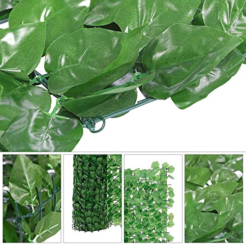 Trintion Künstliche Efeu Garten Sichtschutz 100x300cm Balkon Sichtschutz Künstliche Hecken Paneele Rolle Pflanzen Hängend Girlande für Gartenhecken Balkon Außendekoration