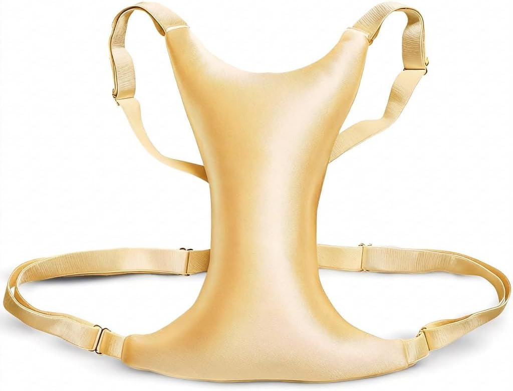 Chest Wrinkle Prevention Pillow for Side Sleeping, Breast Support Pillow with Anti-Wrinkle Design, Gold