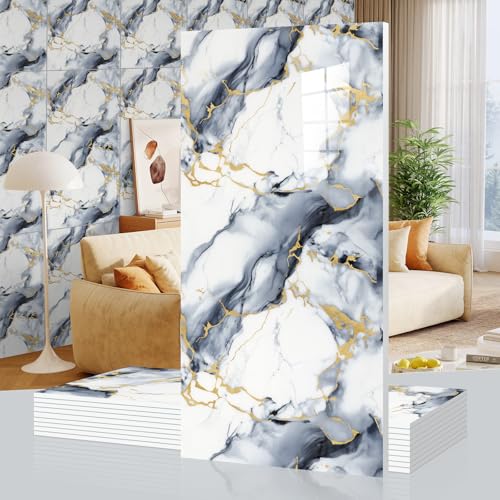Lista de Pared disponible en línea para comprar. 47 10 Piezas Azulejos Autoadhesivos con Estampado de Mármol, Paneles Decorativos de pared 3D (60x30 cm), impermeables, Fáciles de limpiar, Adecuados para Baños y Cocinas (A)