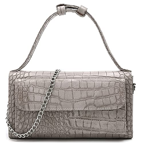 FXLOYR Handytasche zum Umhängen Damen Handy Geldbeutel Handtaschen Damen Klein Kette Tasche mit 7 Kartenfächer Handy Umhängetasche Damen Geldbörse Viele Fächer Münztasche mit Reißverschluss (Grau) Cover