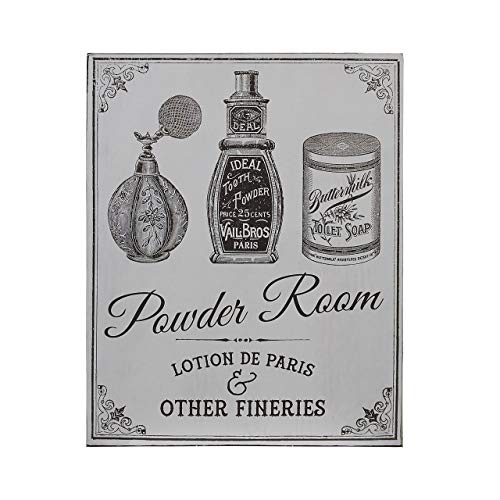 Premier Housewares 2800765 Powder Room Wall Plaque - Grey 1x20x25 cm steampunk buy now online