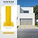 FONSOLUM Safety Bollard, 60 * 4.5 Inch Steel Parking Barrier Post with 4 Bolts & 8 * 8 Inch Heavy Duty Base & Wider Yellow Reflective Stripes, for Industrial Traffic Control, Warehouse, Crowd Control