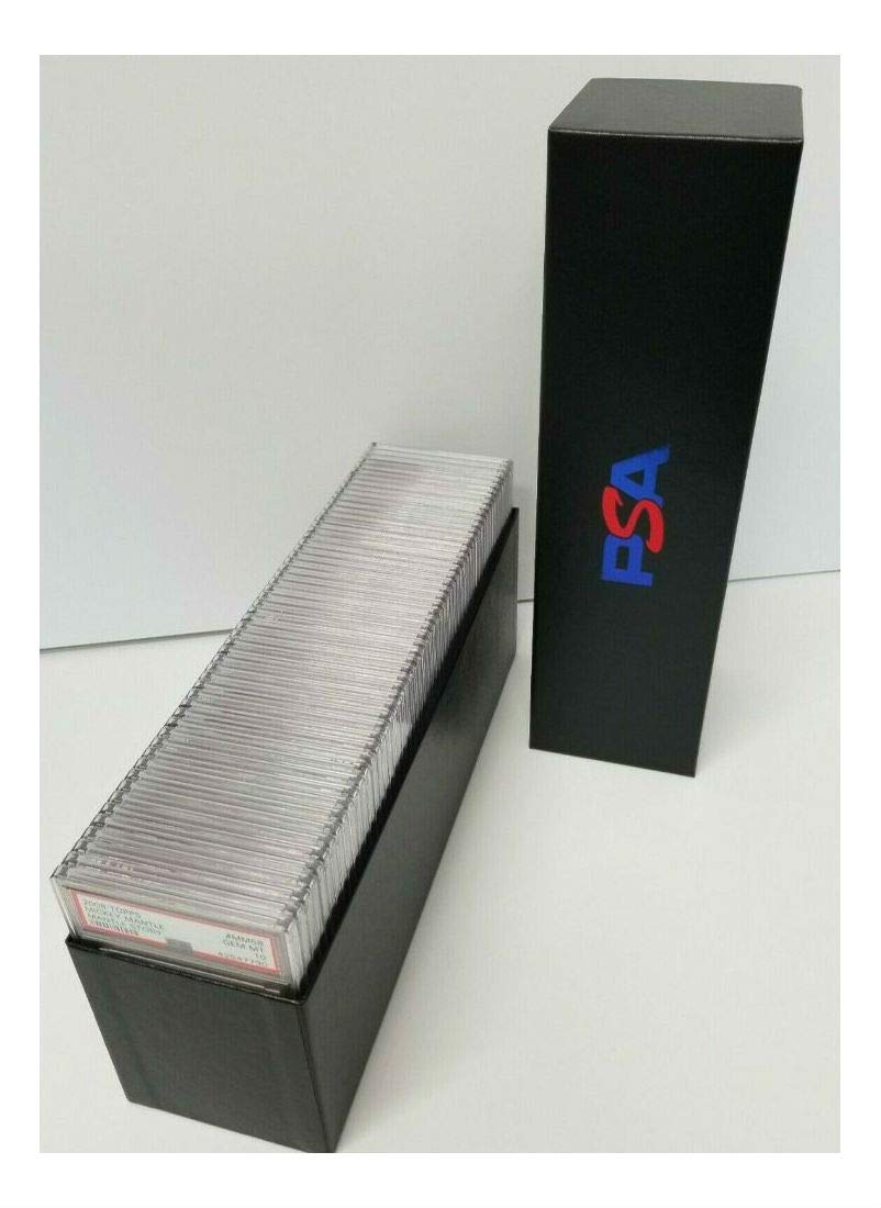 Card Cases For Trading Cards Black Graded Card Storage Box - Holds 50-55  Slabs, Velvet Slotted Rails, Vault Lid Slab Case
